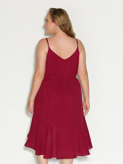 Irregular Hem Ruffle Dress