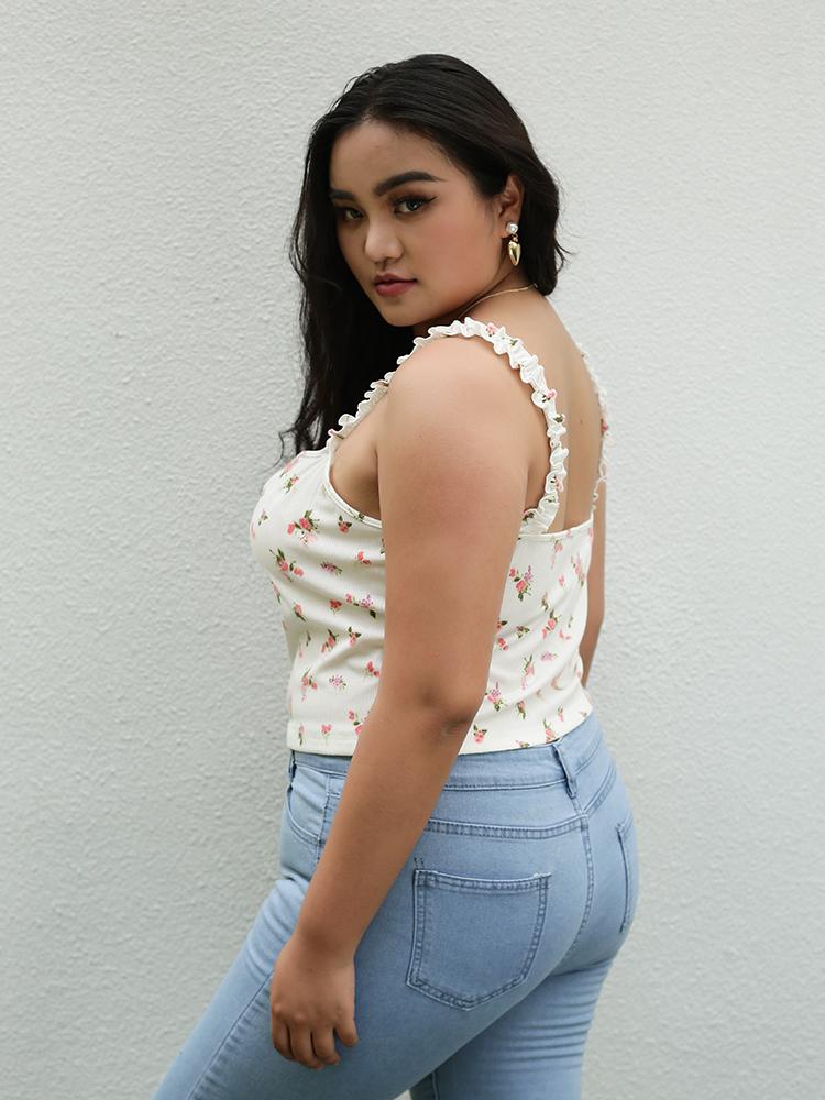 Ditsy Printed Trim Cami