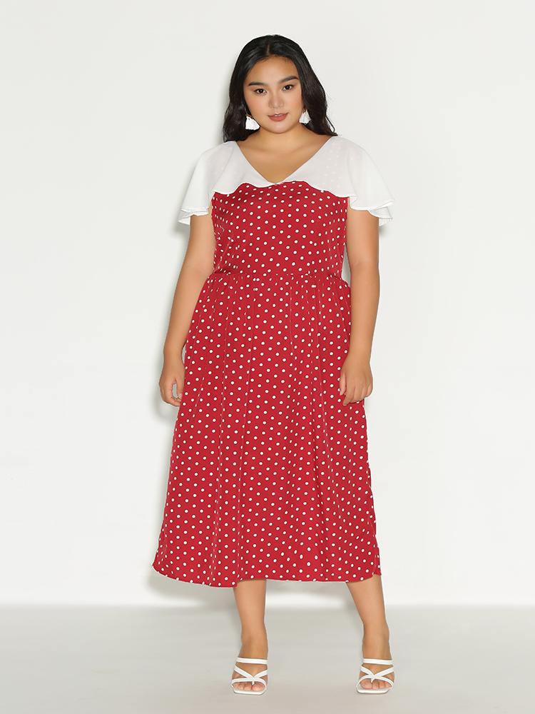 Dot Contrast Dress
