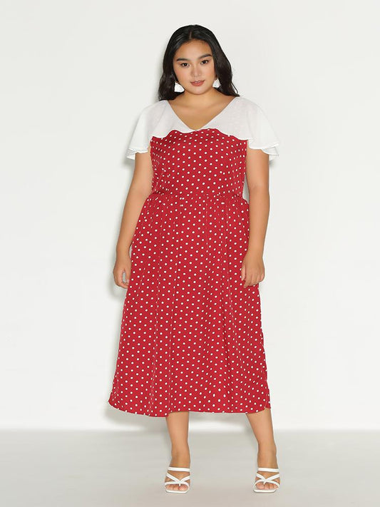 Dot Contrast Dress
