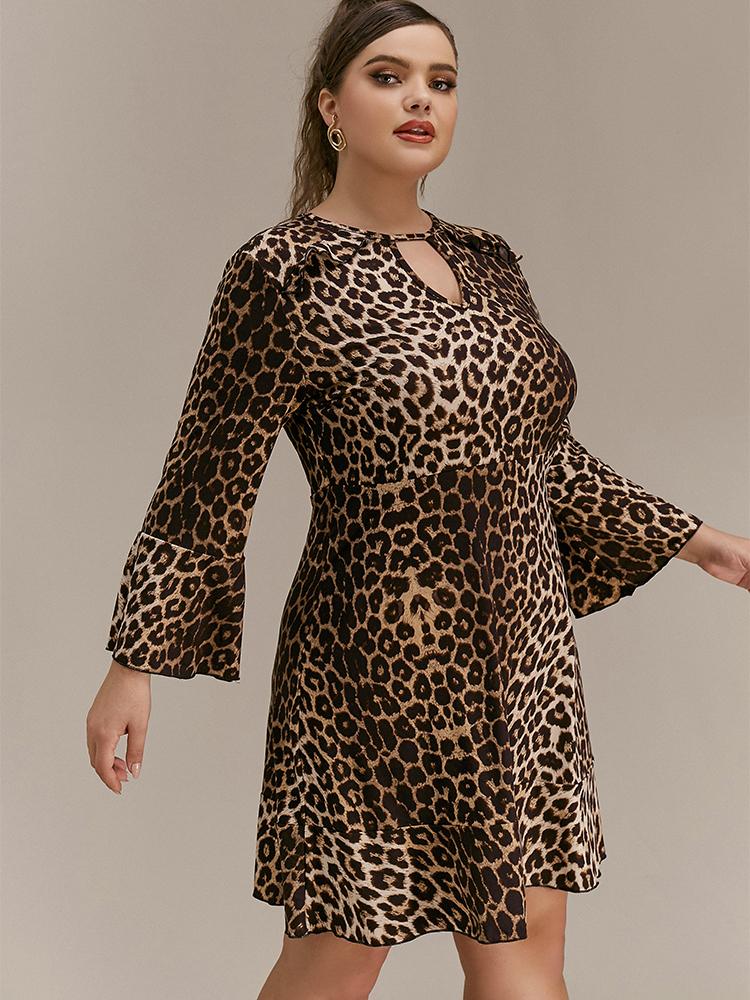 Leopard Ruffle Hem Dress