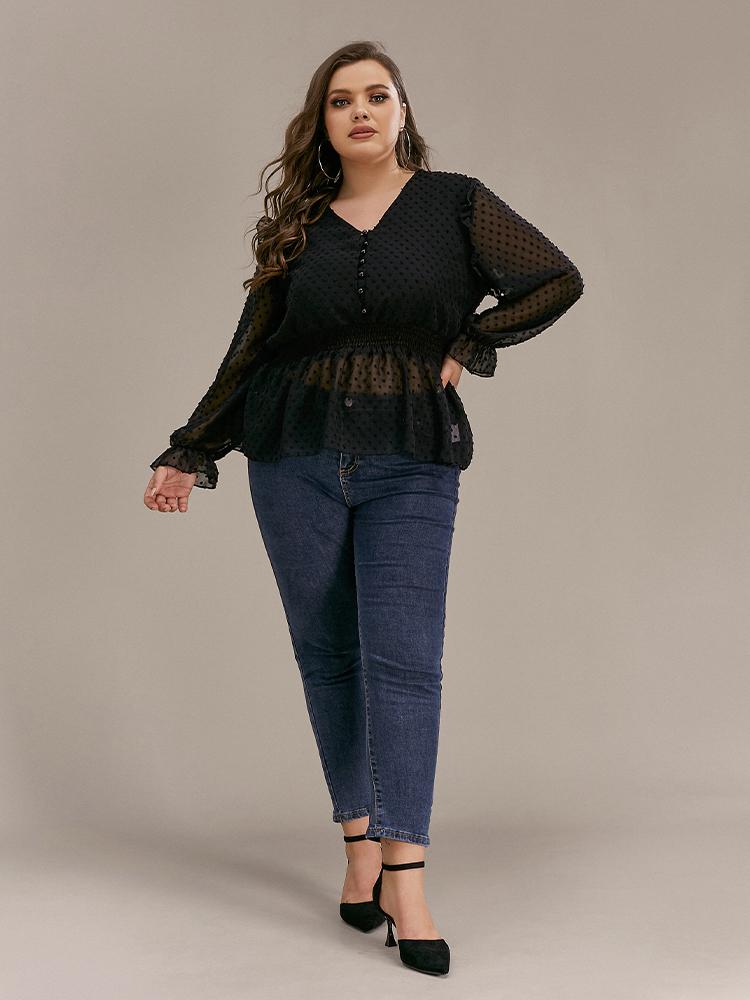 Sexy Mesh Ruffled Top