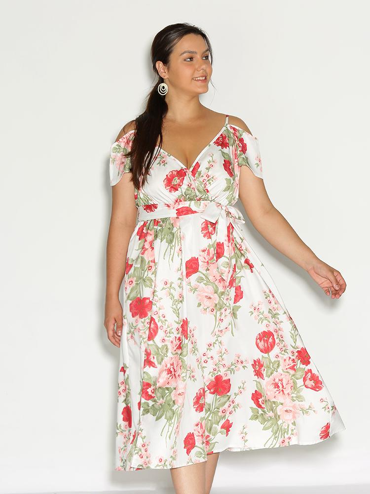 Floral Off Shoulder Dress