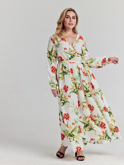 V-neck Floral Dress