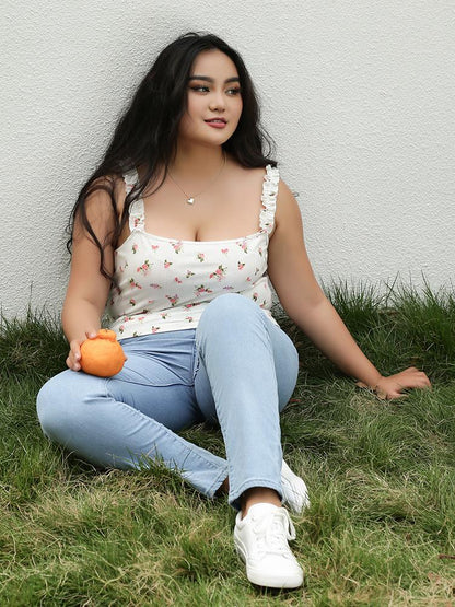 Ditsy Printed Trim Cami