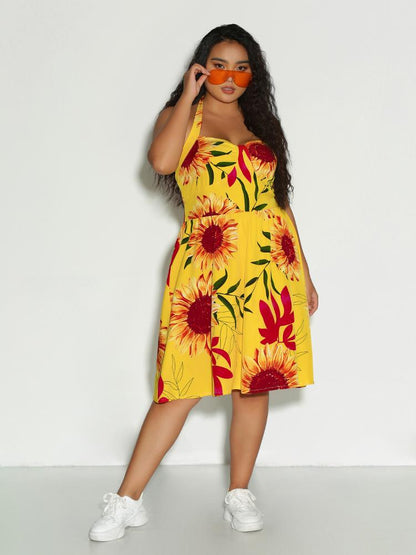 Floral Knotted Back Dress