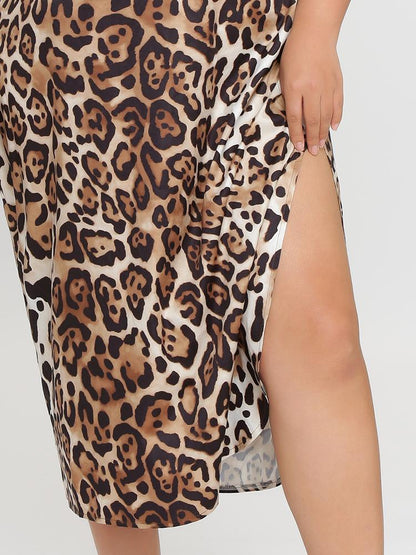 Leopard Slit Cami Dress