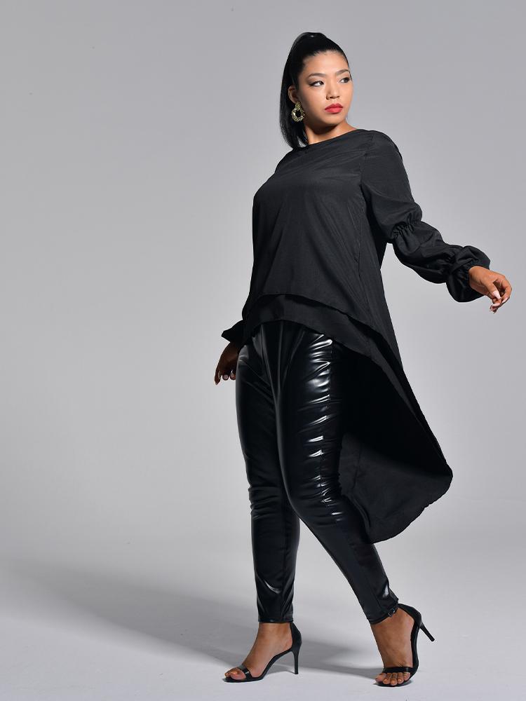 Round-neck Asymmetrical Top