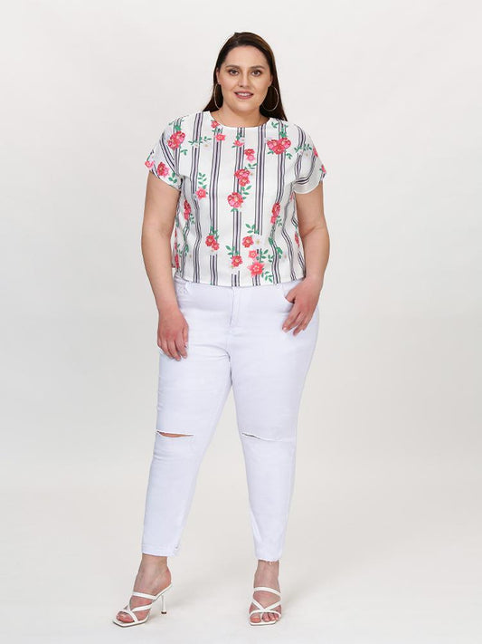 Floral & Striped T-Shirt