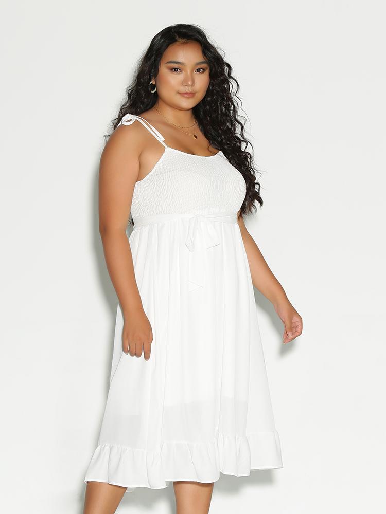 Knotted Ruffle Hem Dress