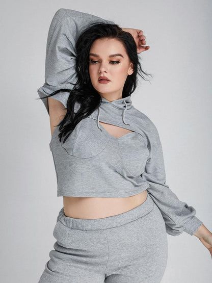 Chic Cut Out Crop Hoodie