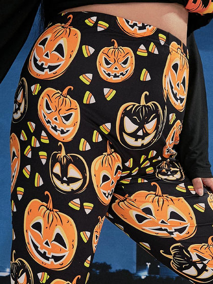 Halloween Pumpkin Print Lounge Set
