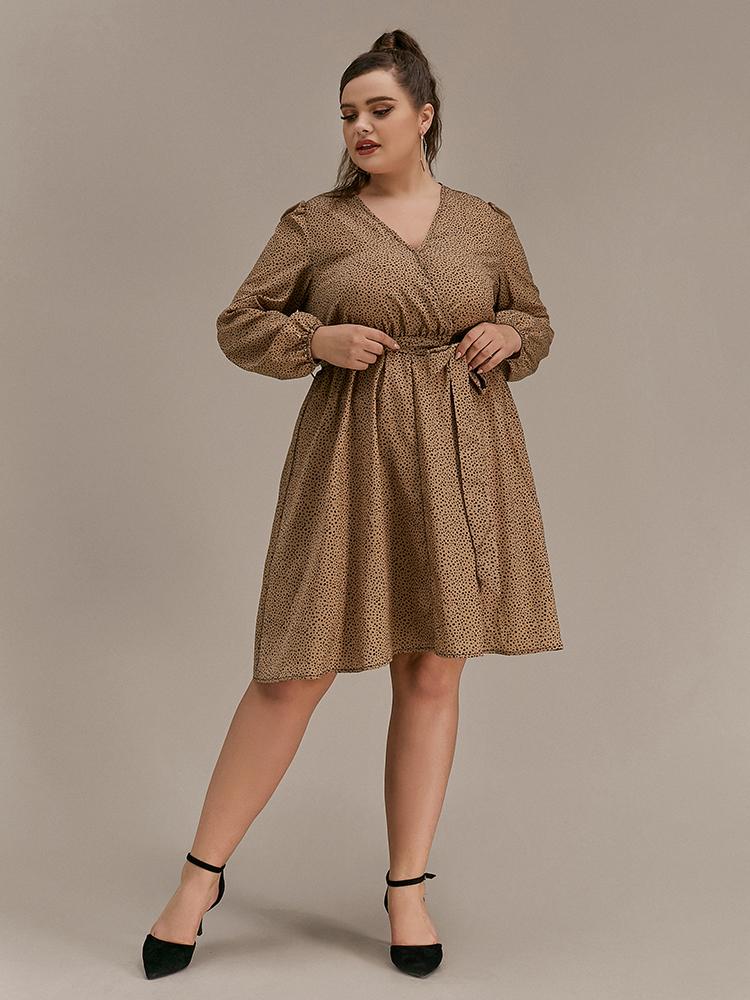 Polka Dot Puff Sleeve Dress