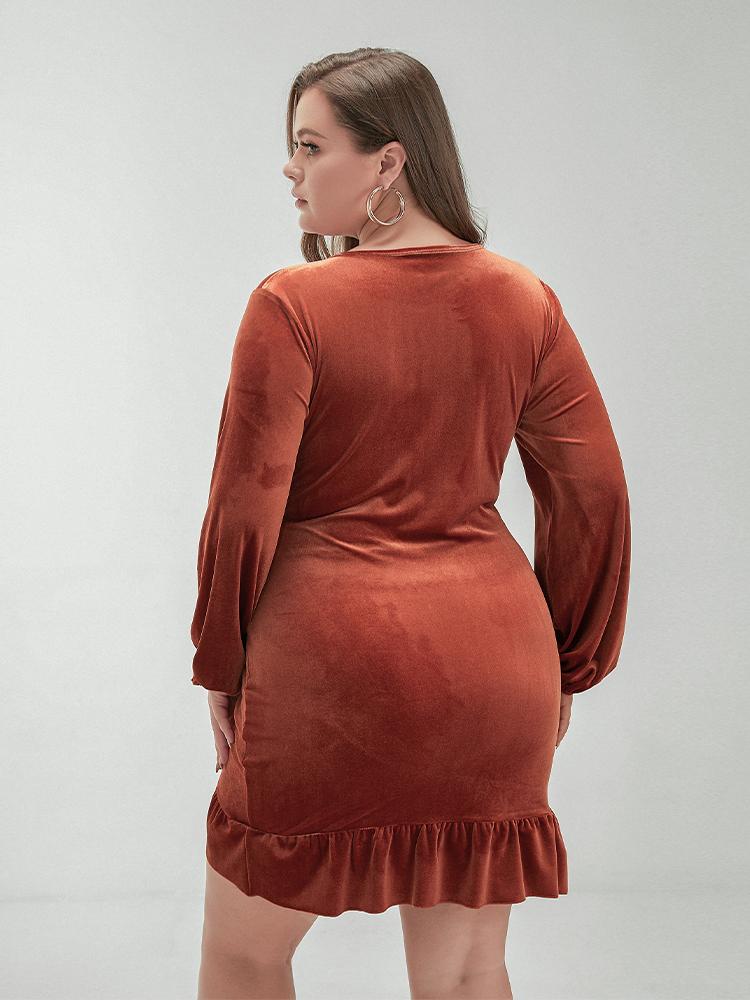 Solid Ruffled Hem Dress