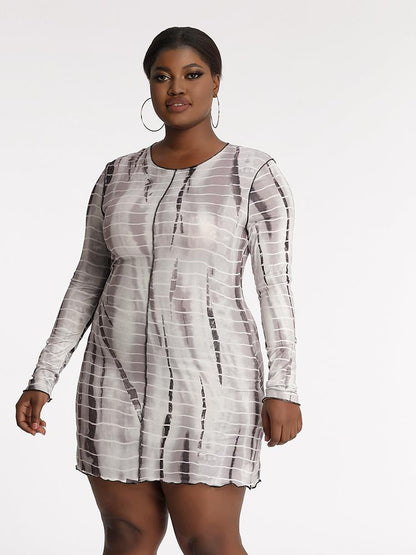 Mural Hem Printed Dress