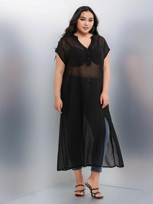 Mesh See Through Blouse