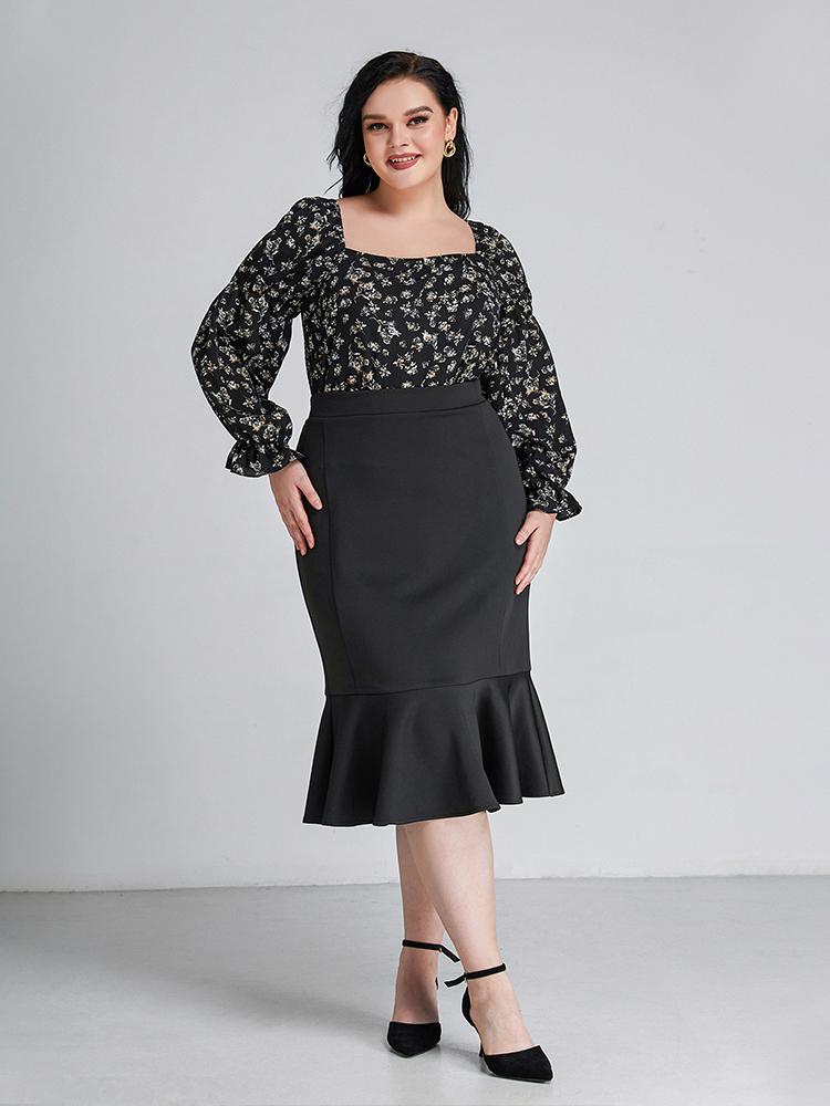 Ditsy Floral Square Neck Blouse