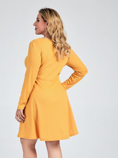 Button Round Neck Dress