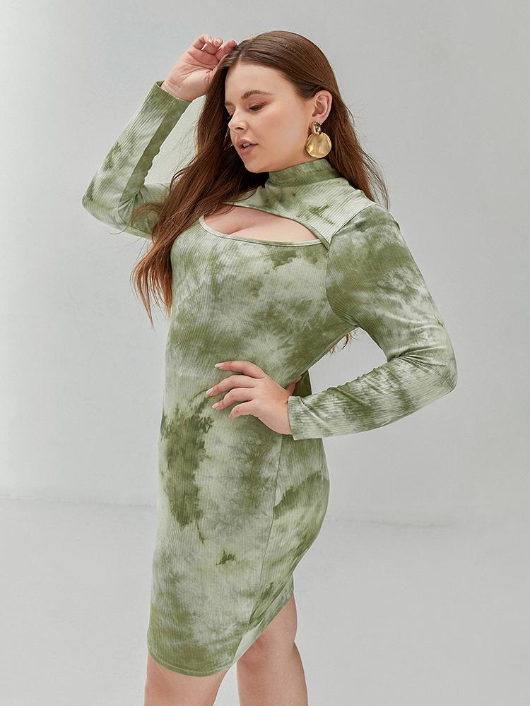 Tie Dye Cut Out Bodycon Dress