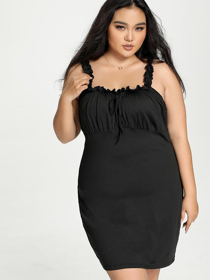 Ruched Solid Cami Dress
