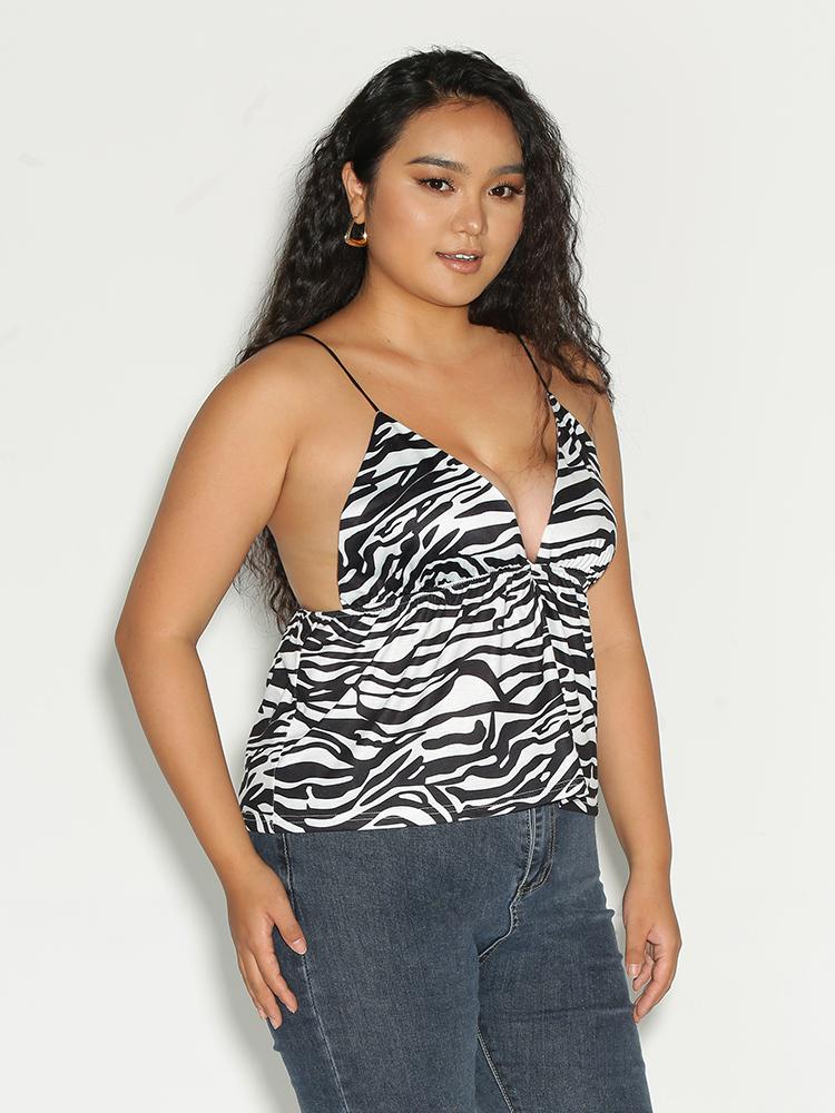 Zebra Print Backless Top