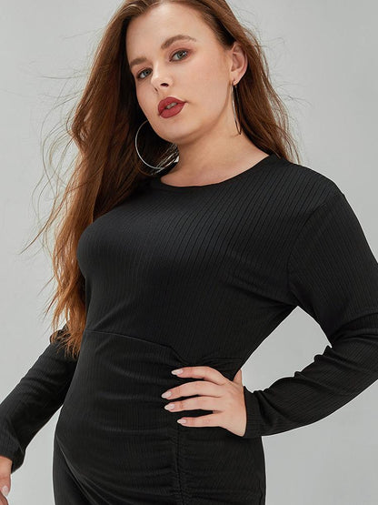 Drawstring Slit Bodycon Dress