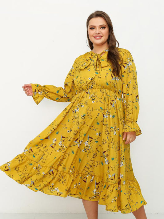 Ruffled Hem Knot Front Dress