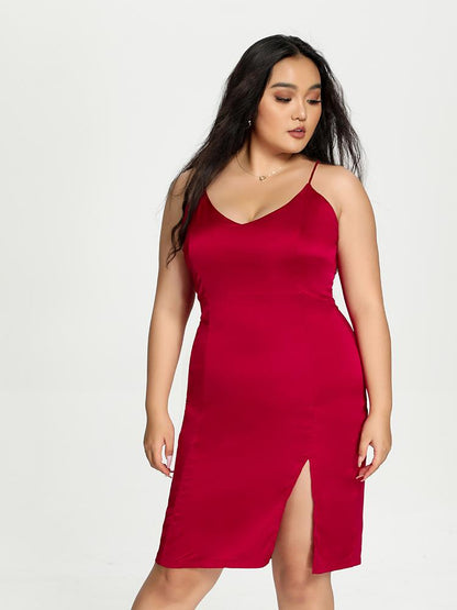 Split Hem Suspender Dress