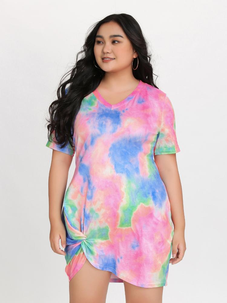 Twist Hem Tie Dye Dress