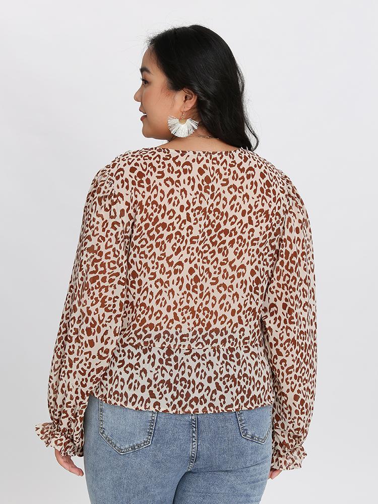 Ivory Leopard Long Sleeve Blouse