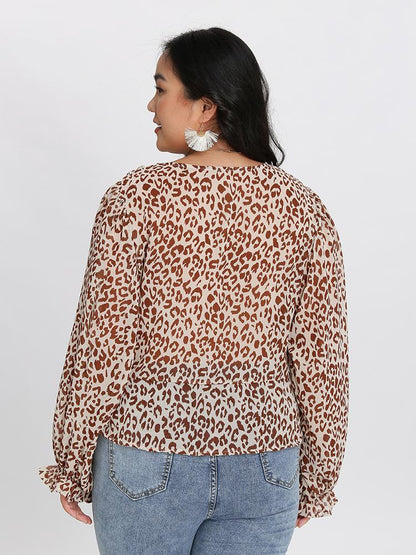 Ivory Leopard Long Sleeve Blouse