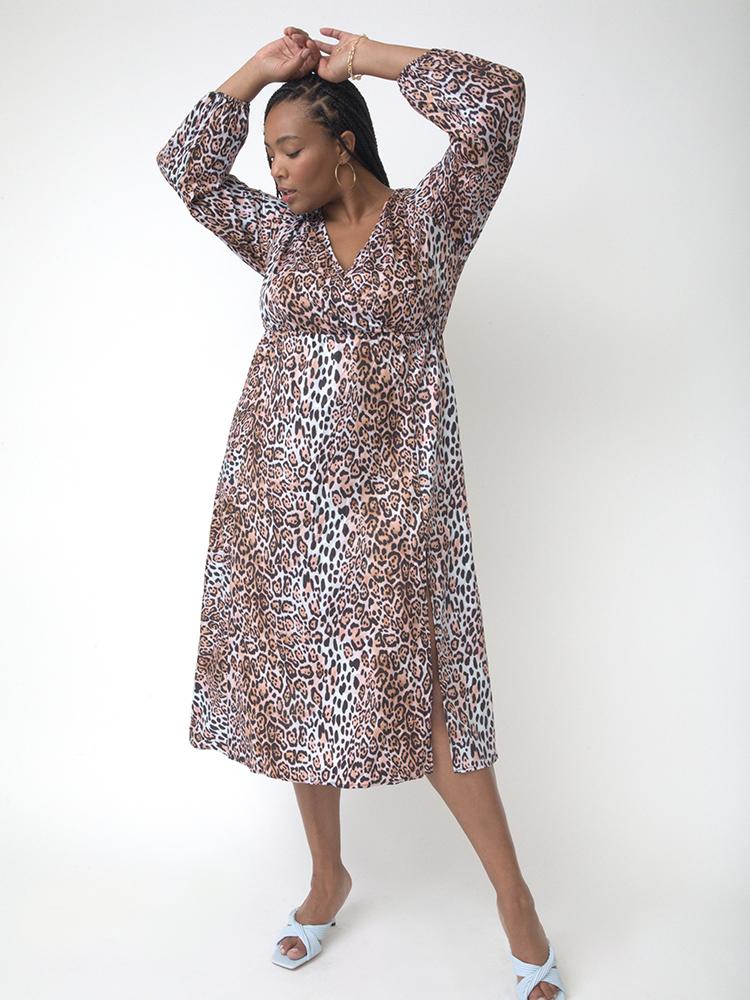 Knotted Back Leopard Print Dress