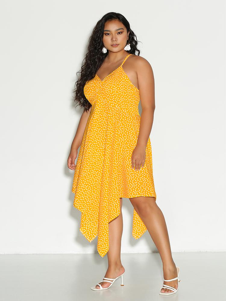 Ditsy Irregular Hem Dress