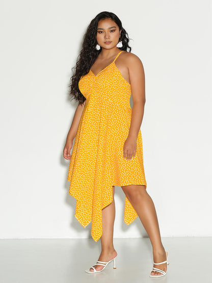 Ditsy Irregular Hem Dress