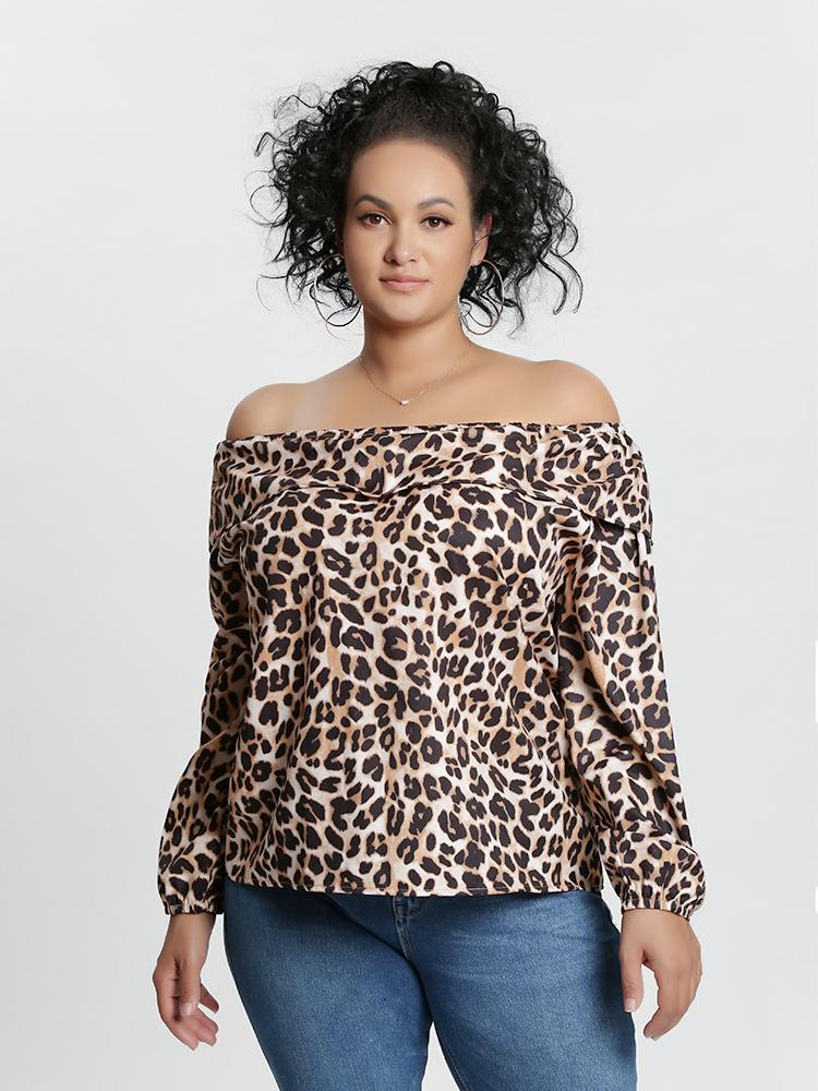 Leopard Off Shoulder Blouse