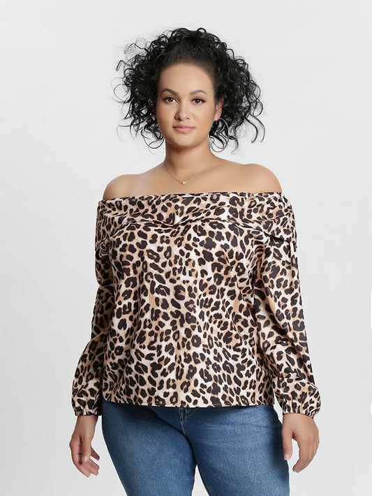 Leopard Off Shoulder Blouse