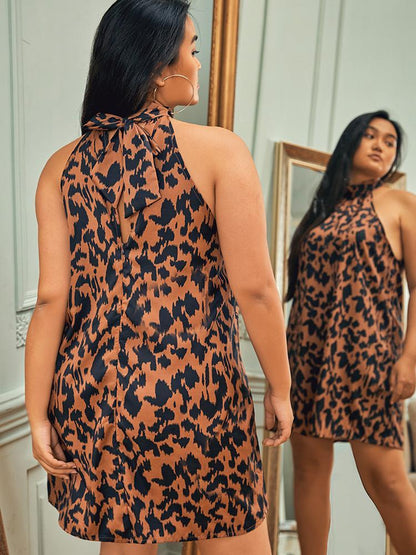 Leopard Knotted Halter Dress