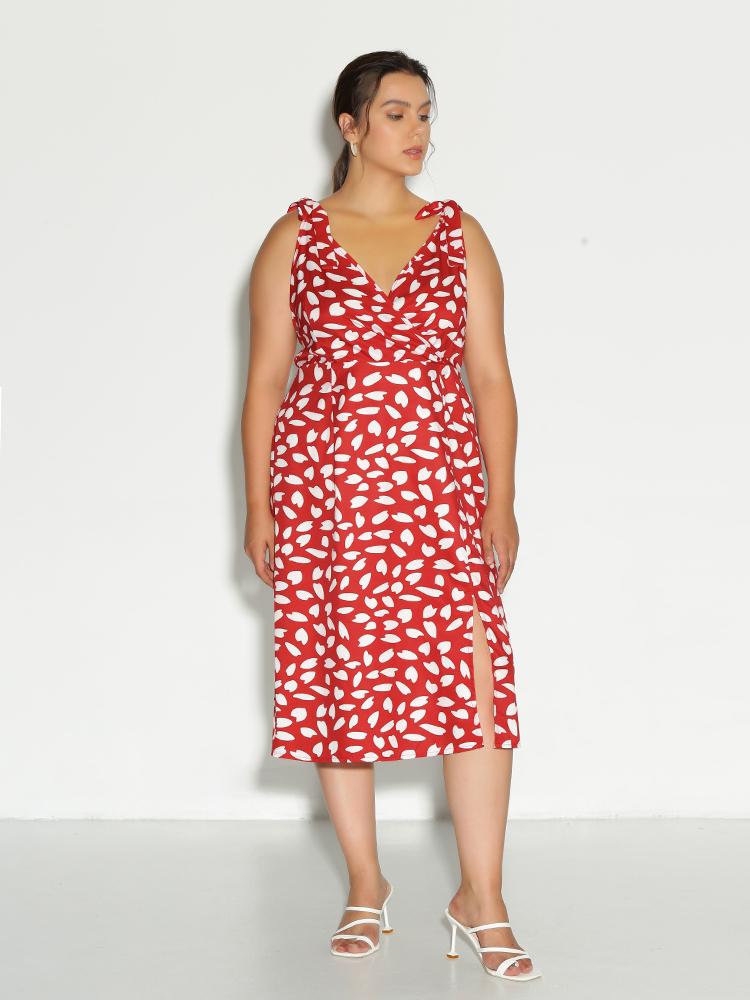 Ditsy Knot Shoulder Dress