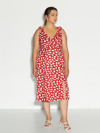 Ditsy Knot Shoulder Dress