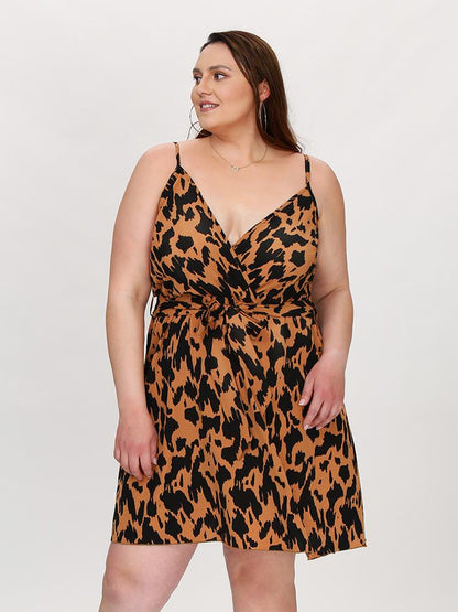 Surplice Neck Belted Dress