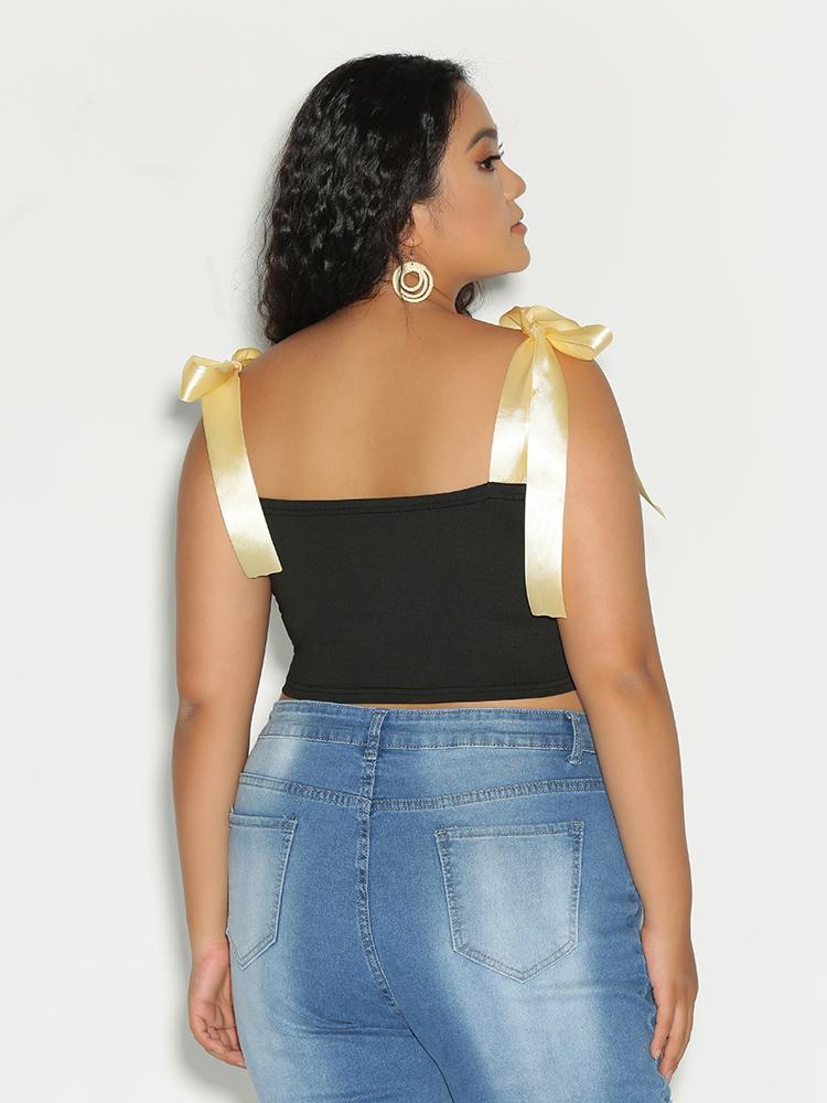Bow Tie Shoulder Crop Top