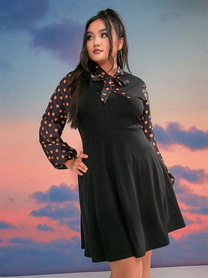 Halloween Print Bowknot Dress