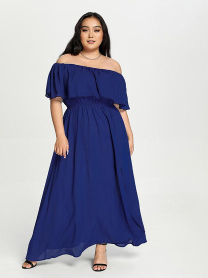 Maxi Cape Solid Dress