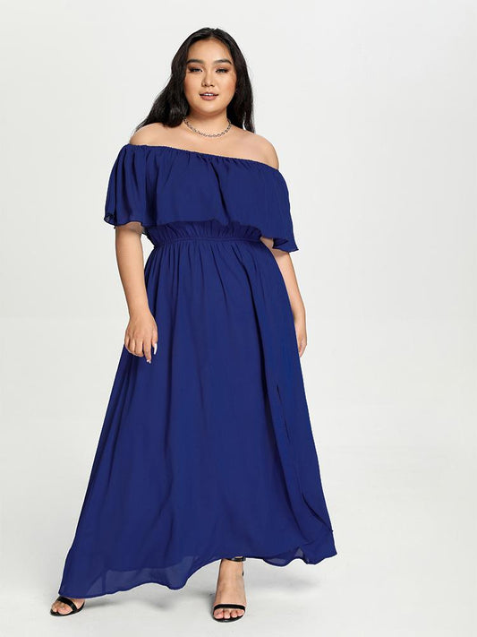 Maxi Cape Solid Dress