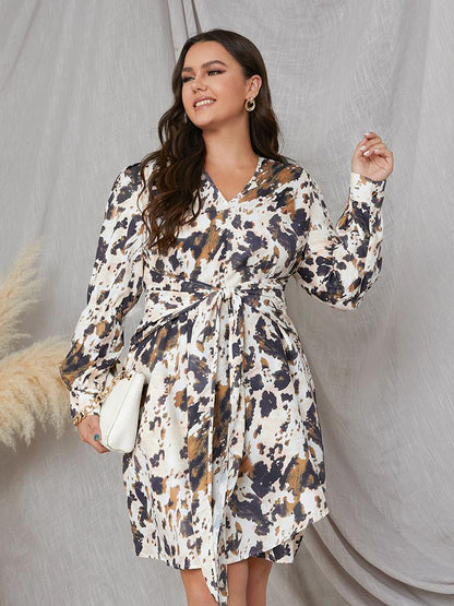 Leopard Printed Front Knot Dress