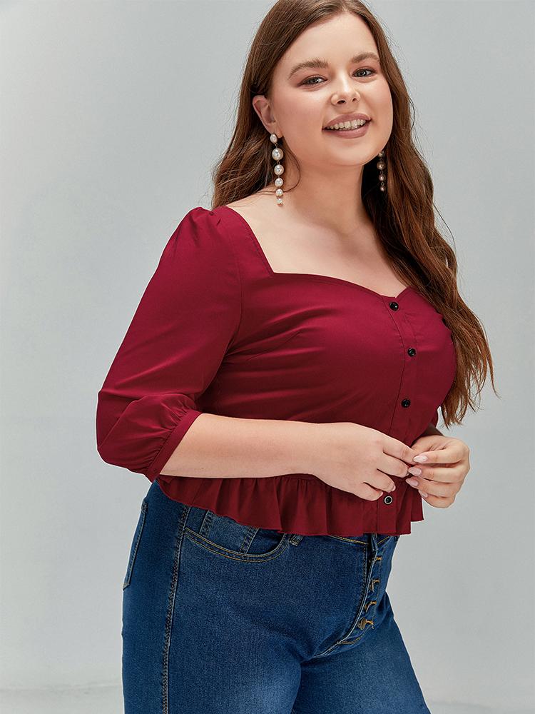 Ruffled Puff Sleeve Crop Top