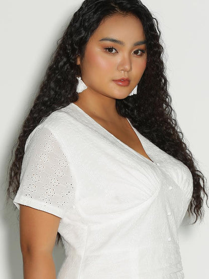 Ruffle Hem V-Neck Dress