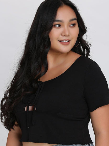 Cut Out Knot Front T-Shirt