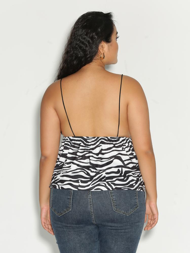 Zebra Print Backless Top