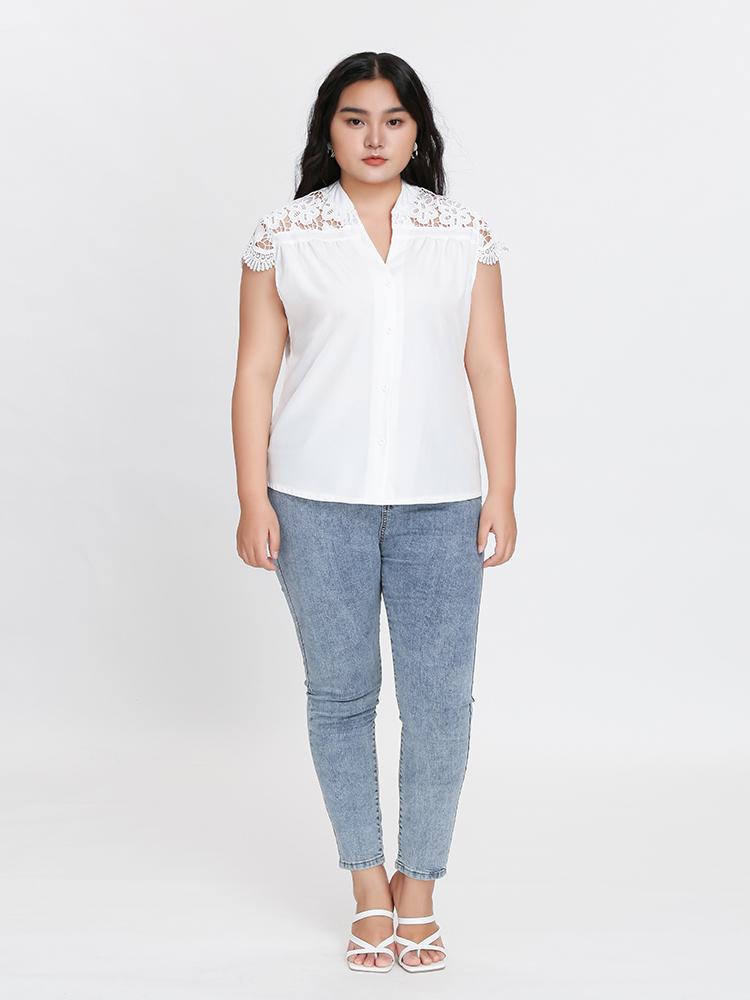 Button Up Lace Blouse